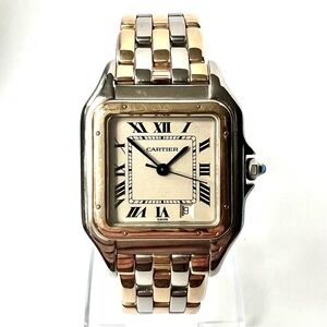 CARTIER PANTHERE Quartz 27mm 3 Row Gold Watch Cream Dial